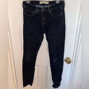 Abercrombie & Fitch Dark-wash High-waisted Skinny Jeans
